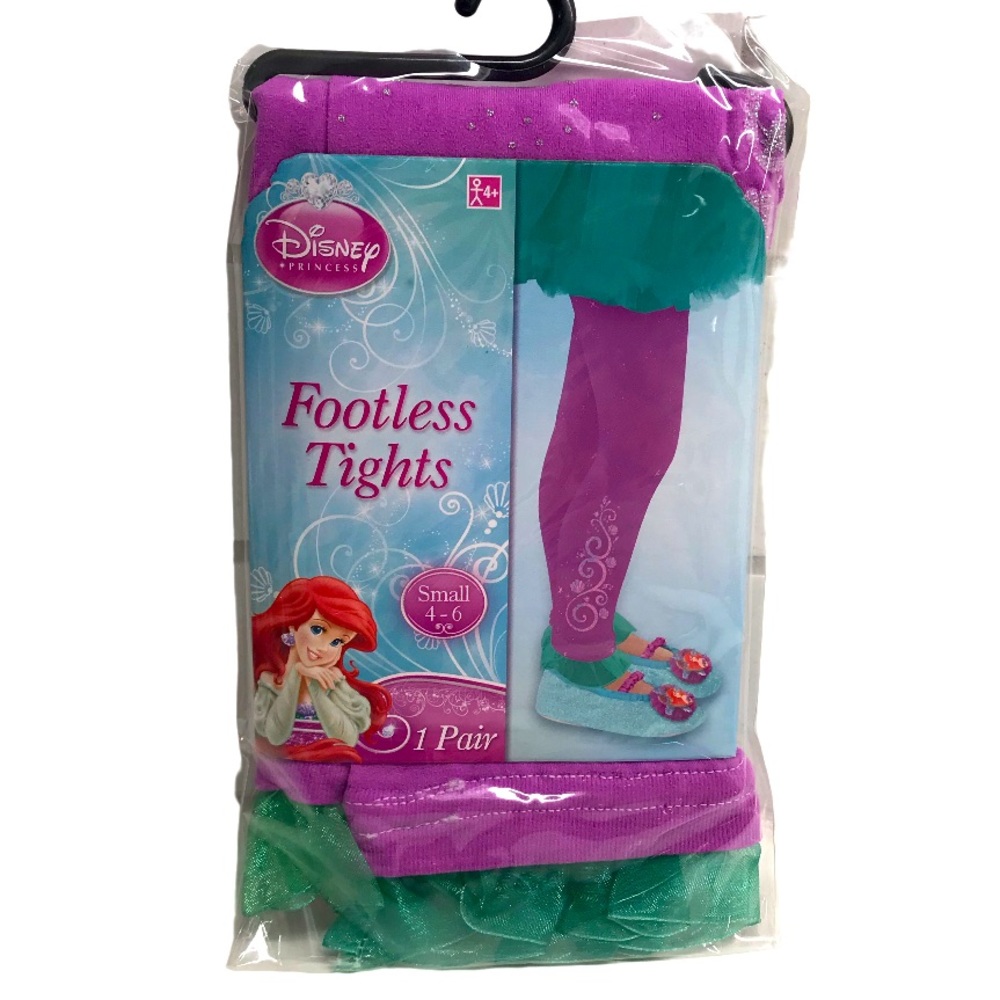 Disney The Little Mermaid Footless Tights Size Small 4-6 1 Pair New In Package